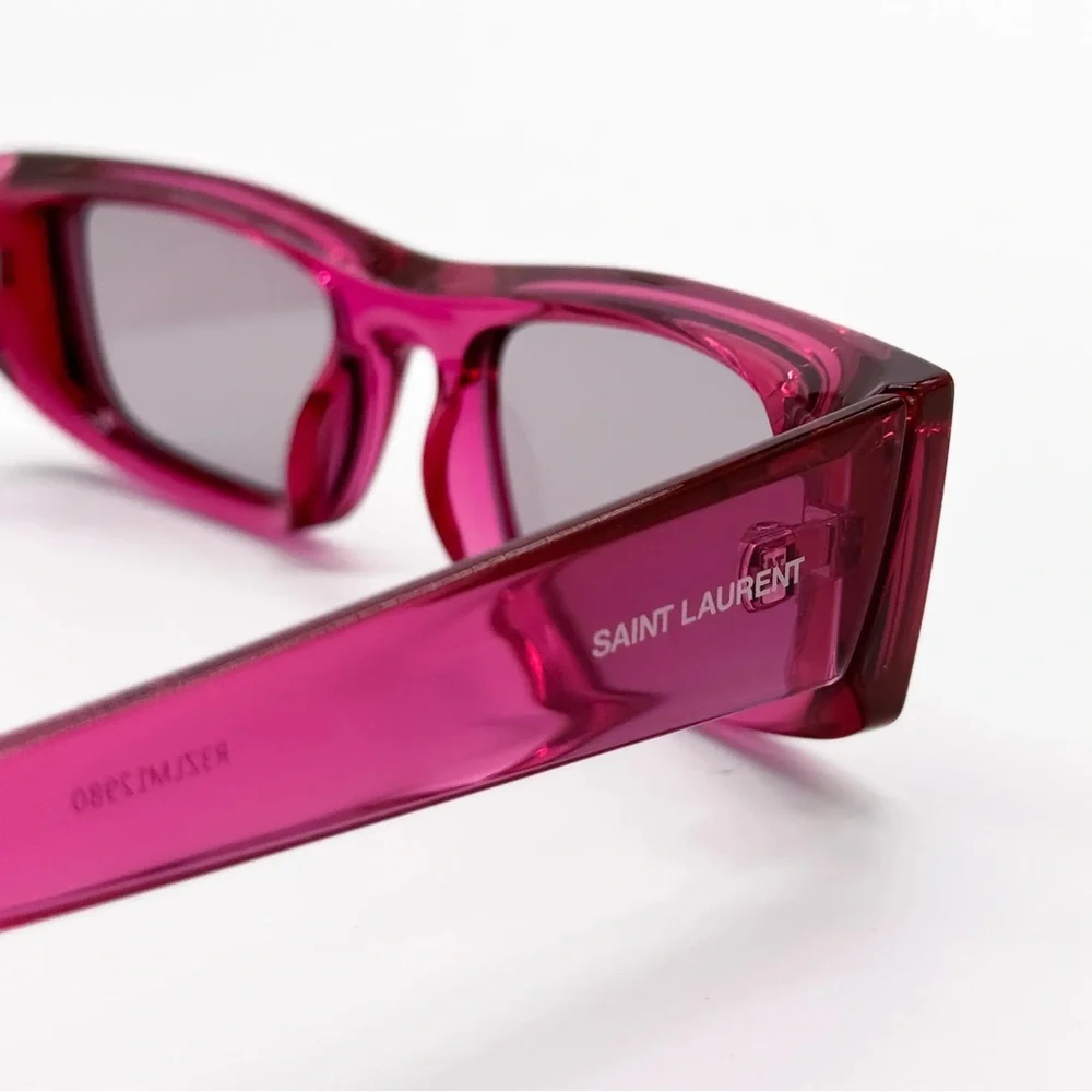 New! Saint Laurent Transparent Pink Sunglasses, SL553 003, Unisex, Authentic - Picture 4 of 12